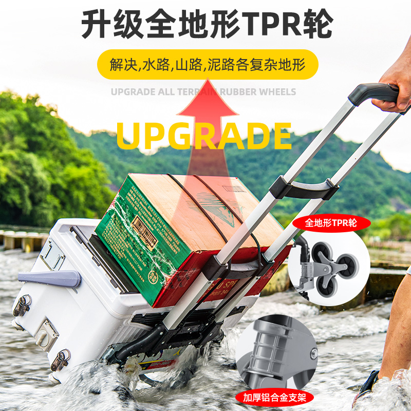 小推车拉货手推车手拉车折叠便携搬运家用拖车平板车取快递小拉车