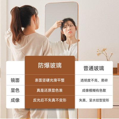 简作全身镜穿衣镜衣帽架挂衣架一体客厅旋转家用卧室试衣落地镜子