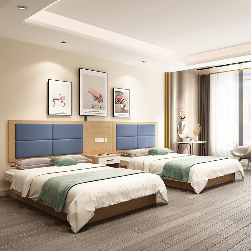 酒店家具标准间全床定制快捷旅馆客房床宾馆专用人床公寓民宿