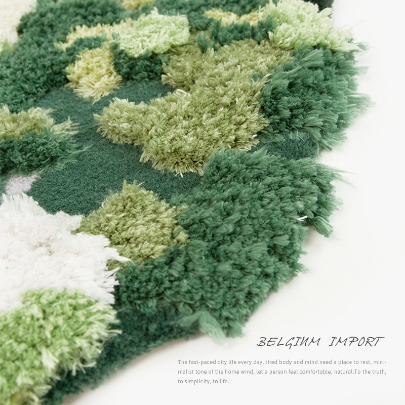 圣瓦伦丁手工编织羊毛地毯tufting新西兰进口森林苔藓床边毯卧室