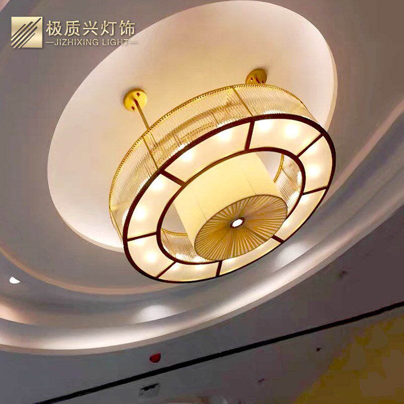 新包厢吊灯餐饮圆形水晶别墅会所饭店包间酒店大堂宴会厅