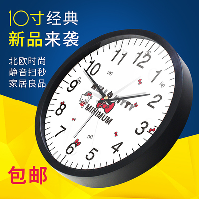 HICAT 复古10寸卡通静音挂钟儿童客厅创意简约现代欧式圆形钟表