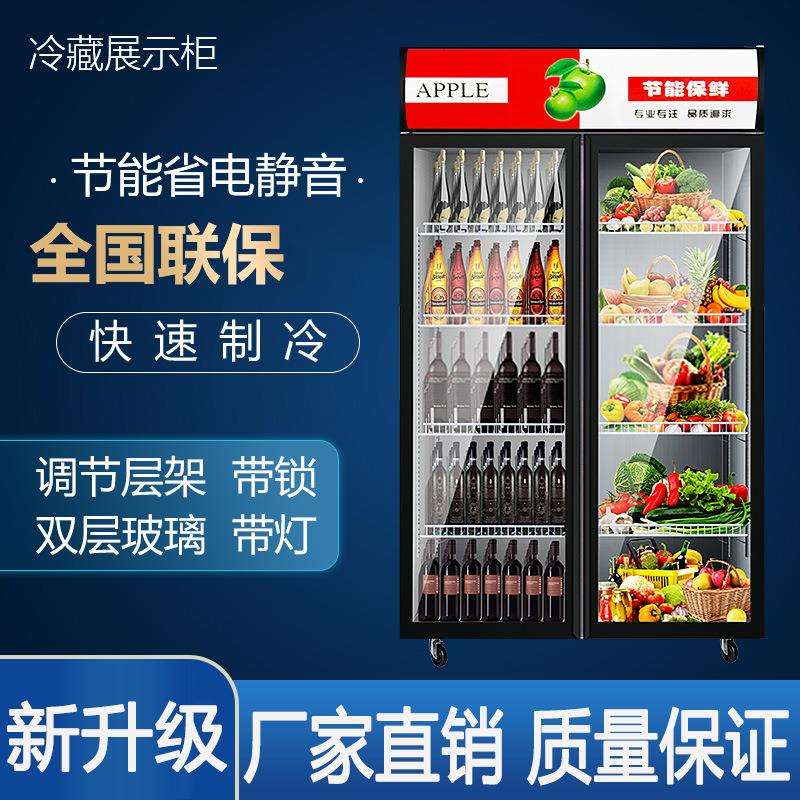 冷藏展示柜商用保鲜柜立式饮料啤酒冰柜水果蔬菜单双开门超市冰箱