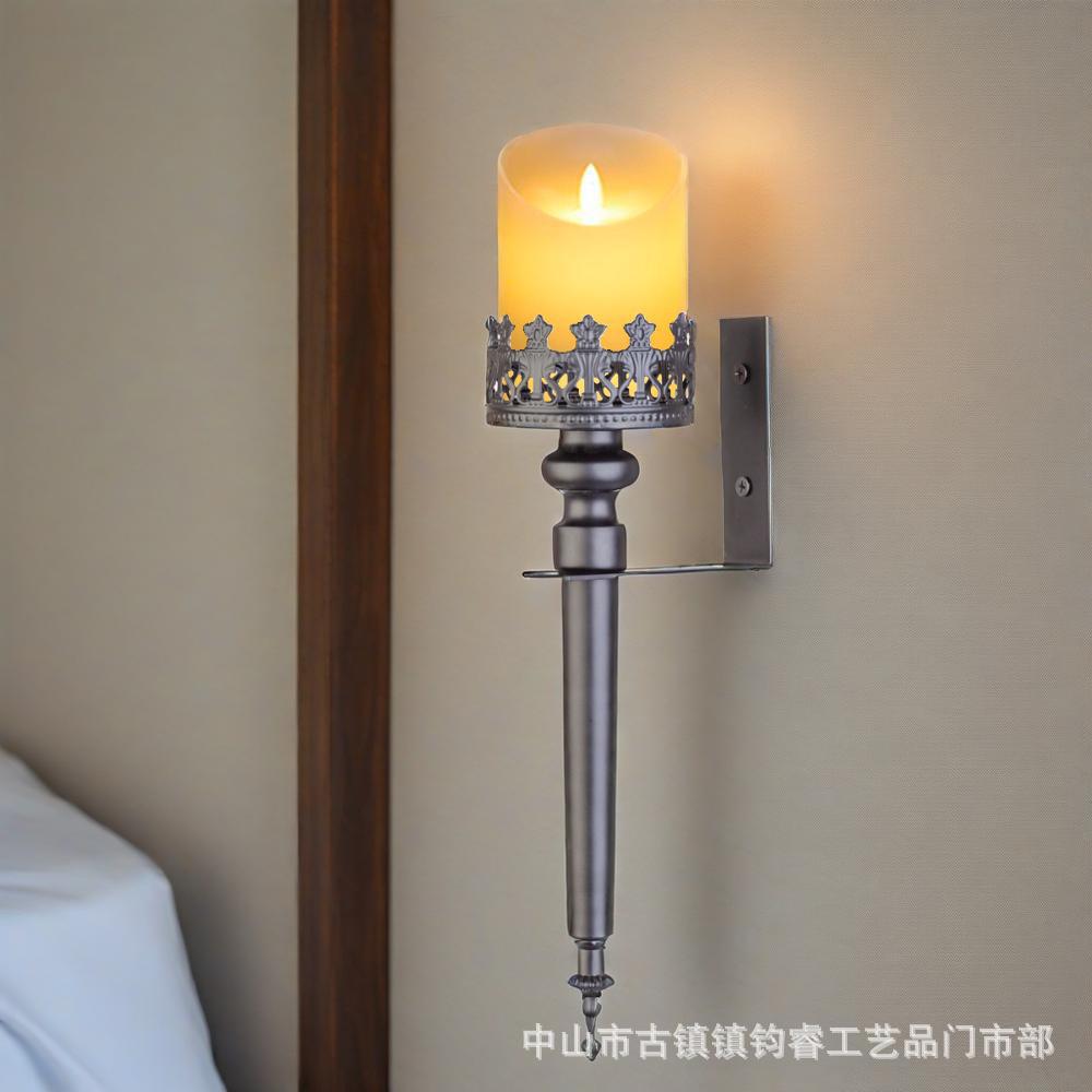 亚马逊黑色火炬形壁突式烛台墙壁装饰可分离式蜡烛台床头墙壁装饰