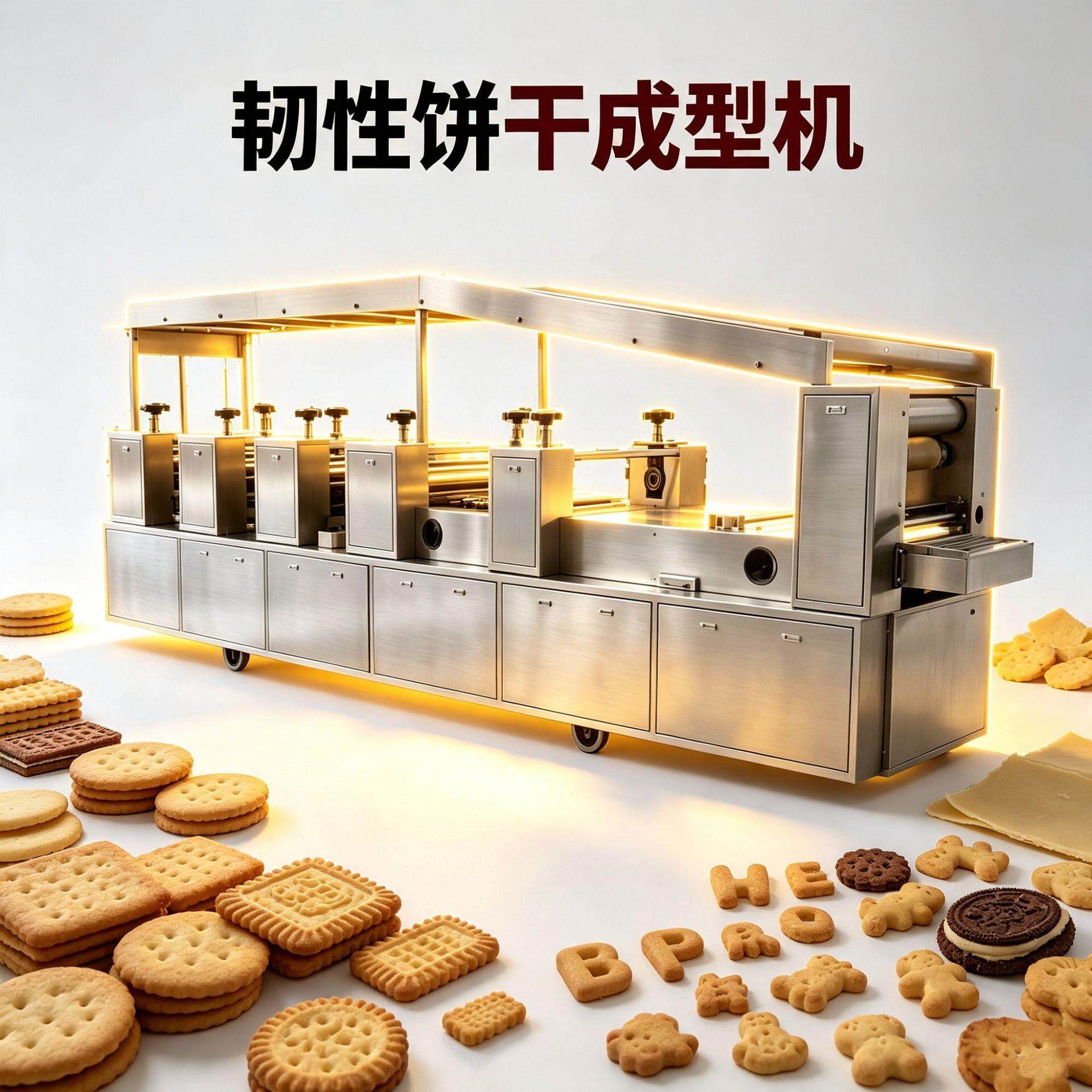韧性成型机饼干制作机韧性生产线源头厂家全自动饼干生产线不锈钢