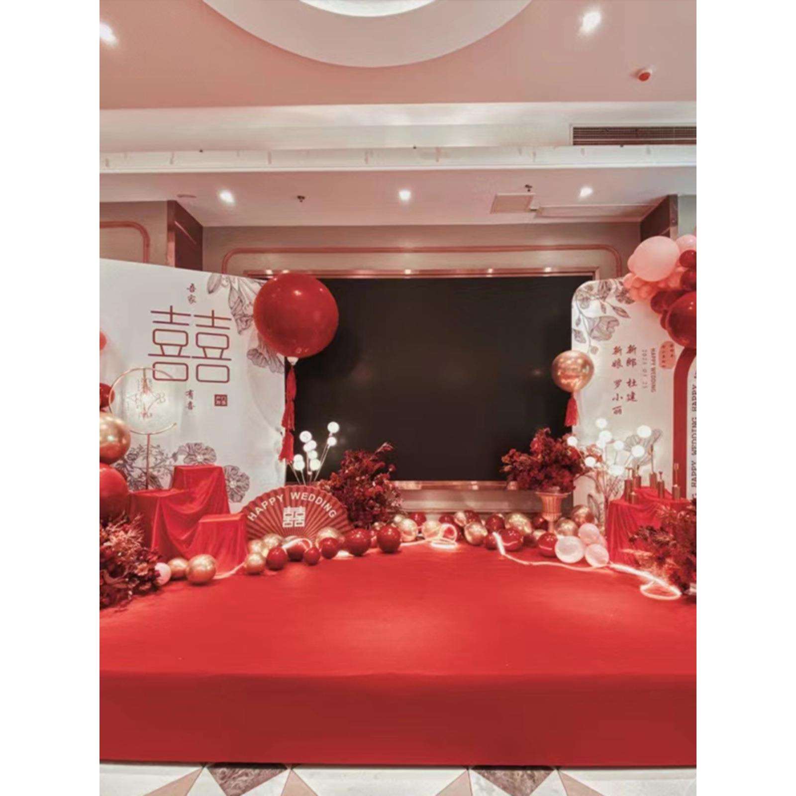 婚礼大屏幕两侧布置led屏出阁宴舞台装饰回门宴背景板答谢宴k图片