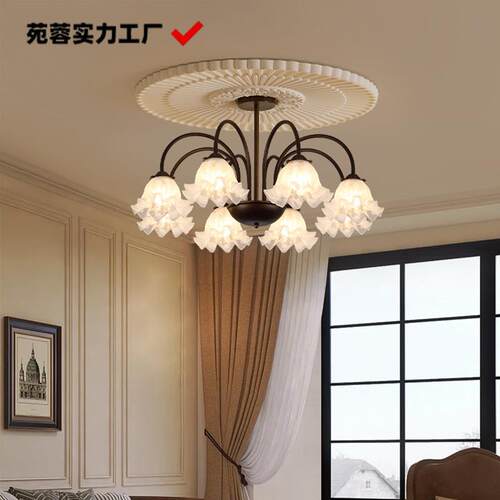 客厅吊灯简约现代网红灯复古艺术美式灯具餐厅卧室灯套餐组合爆款