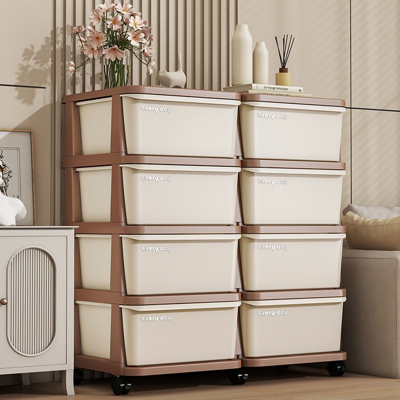 儿童玩具收纳架宝宝家用落地置物架客厅绘本抽屉收纳柜零食置物柜