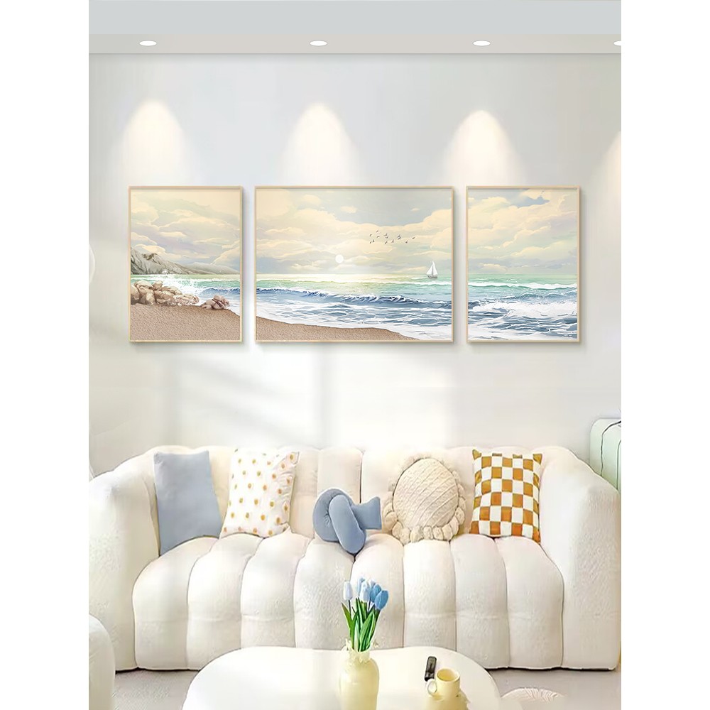 雪川海景纯手绘大芬油画村装饰画现代风客厅肌理画沙发背景墙挂画