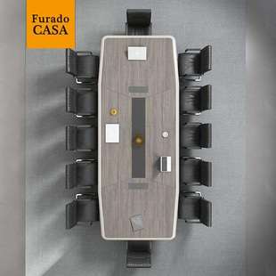 广4862东具现会议长桌简约代办公家大小桌型会客室桌椅组合长条洽