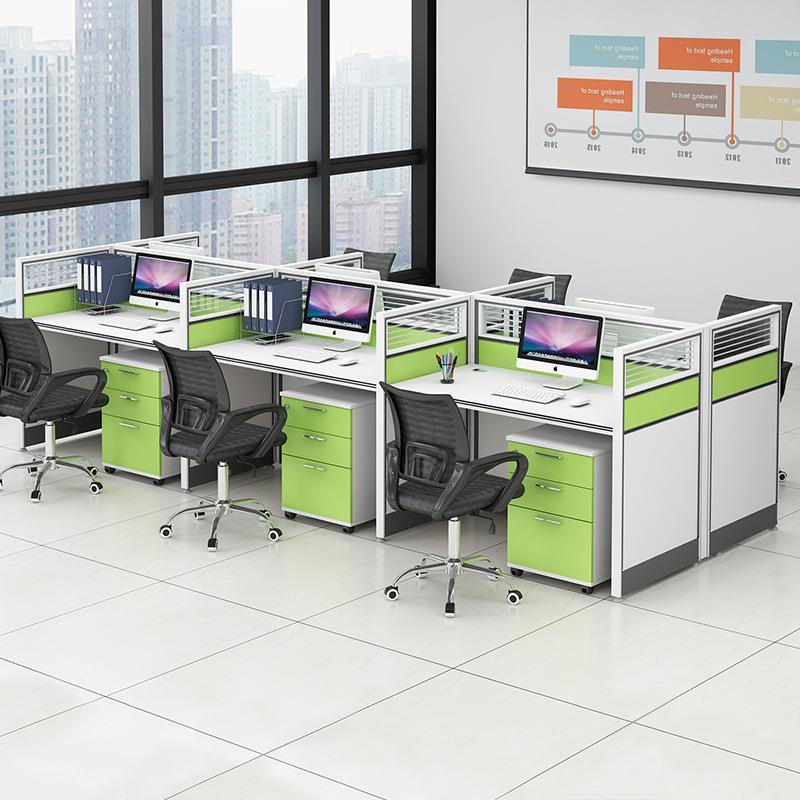 现代约简职员办桌/6人位办公家具XR-Y1100员工屏4风工位卡座电脑