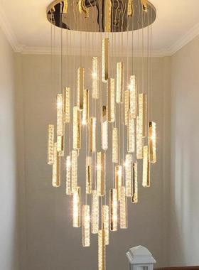现代挑空客厅灯楼梯灯复式楼墅水灯晶长别吊轻奢跃层loft吊LAHL68