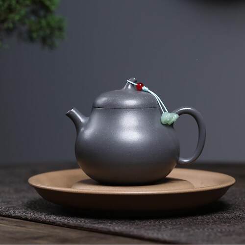 一件分QOY泡销宜紫兴砂壶原矿大水潭天青泥手制工作薄胎茄瓜茶壶