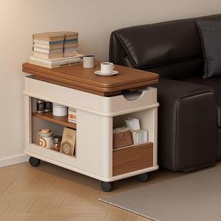 多功能移动折NEC升降厅茶几实木边几小户型客能叠沙发边叠桌可折