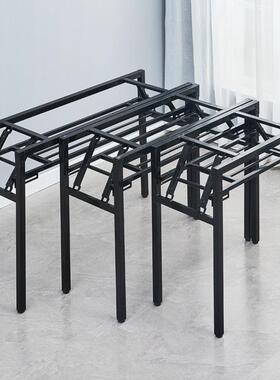 简易折叠桌架弹簧桌架白色桌单层支RTM黑色桌脚双办层可架腿折叠