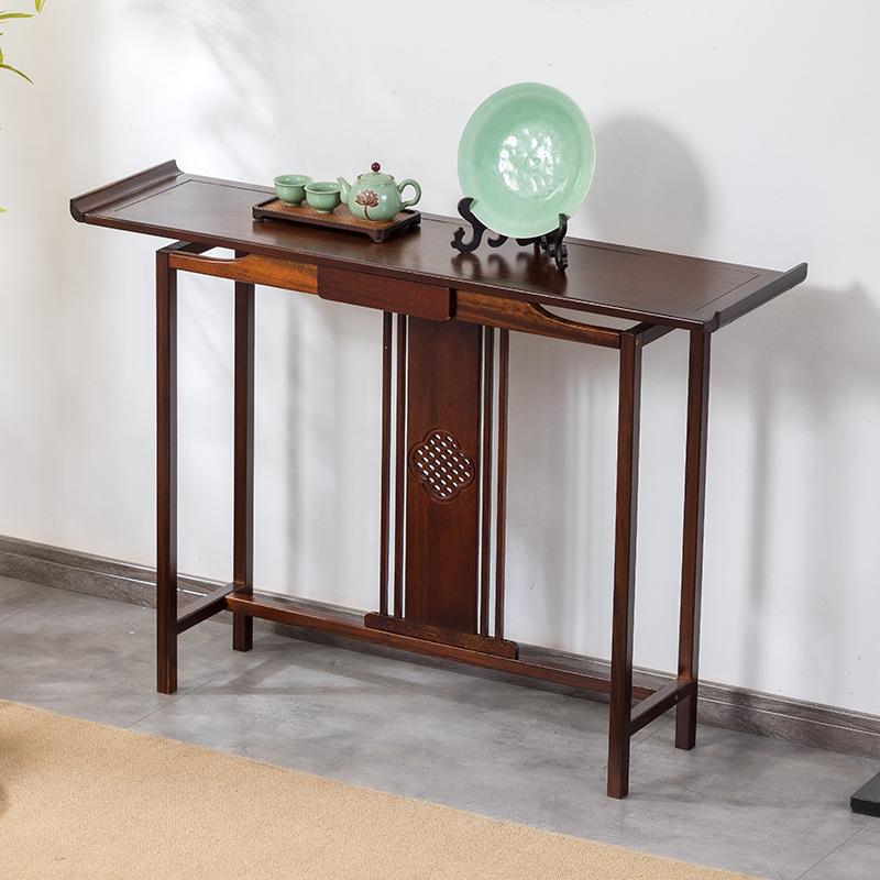 胡靠桃木新中XJ-GZ式玄关桌玄关木台端景长柜墙家用实条几香案小