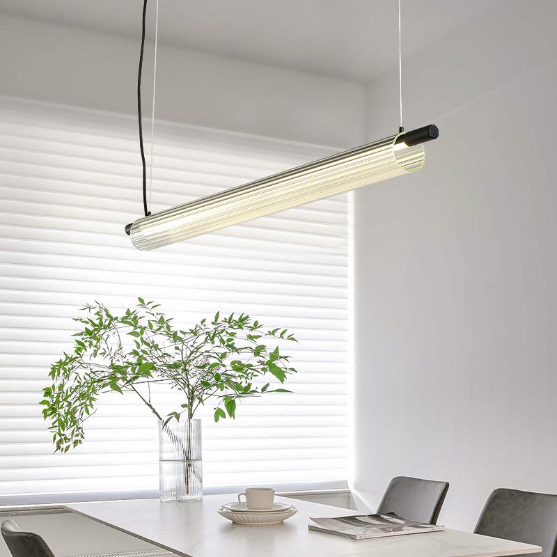 913简约代长一字条餐厅灯吊灯设现计师客厅吧台茶室饰卧室书房LED