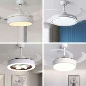 客厅餐吊灯简扇约现代电扇灯全光谱具隐形541风扇灯中厅山灯具厂