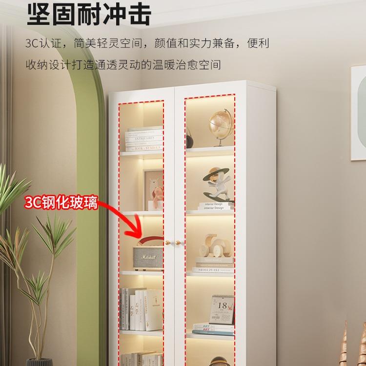 书柜架简木约书现代实质物柜XYS-2-S0客厅收纳柜家用防尘玻璃门展
