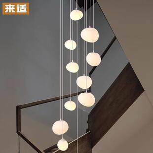 油风oftLBP楼厅梯灯复式楼客灯l中空奶挑空楼梯间公寓楼梯吊灯