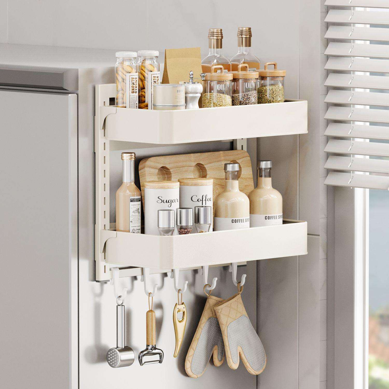 简约吸冰箱挂架冰箱磁挂架多功能置物架免打孔挂侧面收壁厨房纳调