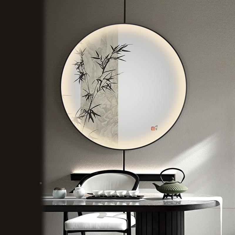 倾LED灯光画玄装饰画带灯中关式F76T9J6T子挂画走廊过道色入竹户