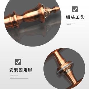 玻璃门推手XL-铝头3不锈钢欧式仿古拉铜扶手豪华酒店对装拉红古木