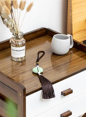 床头竹柜简易卧室移动床边柜简约现代可用白色CTG家双层收纳储物