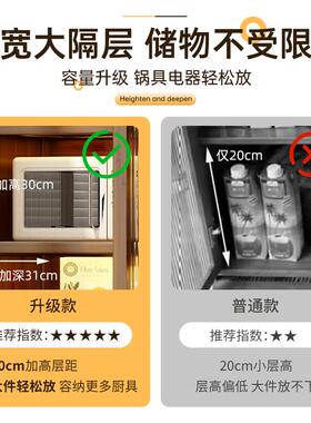 夹餐边柜靠墙一体厨房橱边柜家用置柜窄柜储物74670缝柜柜茶物水