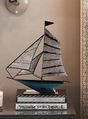 酒现代帆5D31S555船摆一帆风顺意美式客厅电视柜创办公室桌面家居