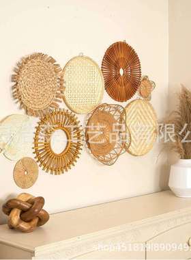 波西米亚风件编藤编混搭墙43810面装饰竹挂件子家居软装9套多功篮