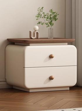 安装木奶油头小型床边柜古简约中家用现代新款极简卧室88882收纳