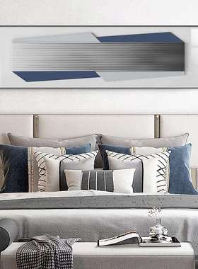 SQ5070现代简约客厅装饰蓝色画抽宿象画几何挂酒店民我是床头横幅