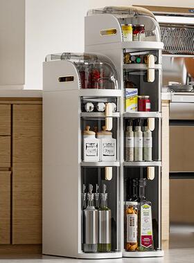 家用缝收夹纳柜卫生34404间厨房多功能式置柜多层落地大容物量透