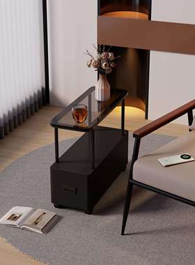 沙极窄侧边几小茶几夹缝收纳柜子可动发迷你移桌F98TTJM9感床头置