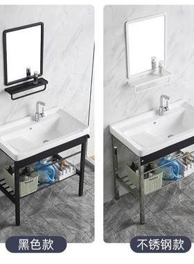 工不程尺寸更改洗衣池大池洗漱阳台97155洗衣水盆陶支瓷一体式架