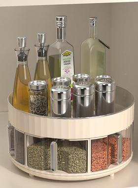 厨房调料台面可旋转体F98557J9多格调收一料佐料收纳盒油盐酱盒醋