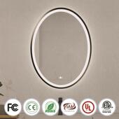 椭圆形带智能摸镜触屏卫生间镜子壁挂除雾玻璃159室镜LED框梳浴妆