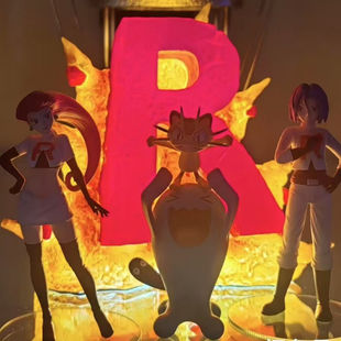 火箭队武藏小次郎带发光背景摆件模型手办动漫周边摆件礼物车载