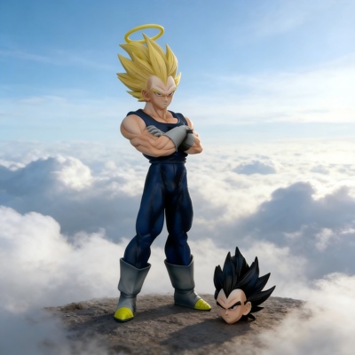 【升级 全涂装】WDF贝吉塔双头雕替换 28 厘米高动漫人物模型摆件