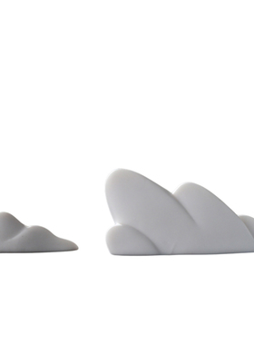 白瓷小山微景观水族造景创意陶瓷客厅玄关中式盆景装饰品摆设