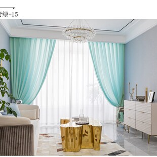 透光不透人白色窗纱透风透气纱帘客厅阳台窗帘现代隔断灰色纱