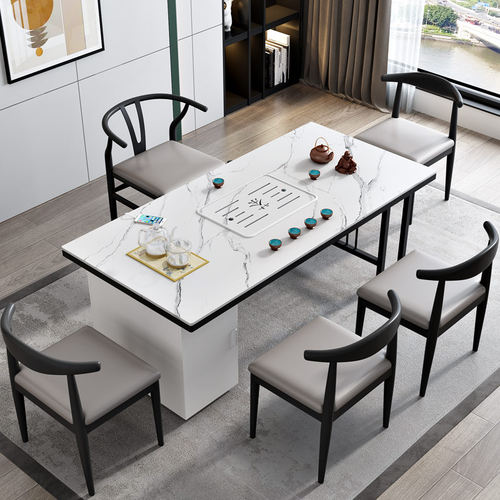 岩板茶台桌商务接待茶桌功夫茶几茶台一体式泡茶桌阳台茶桌椅