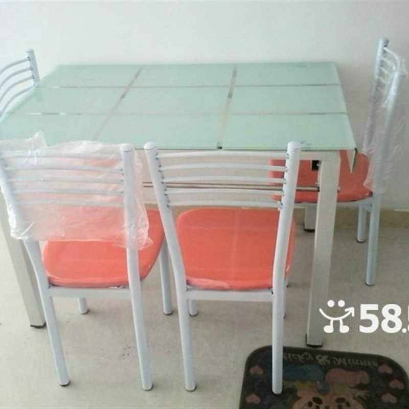 小户型餐桌家用钢化玻璃餐桌椅 现代人长方形饭桌子北京