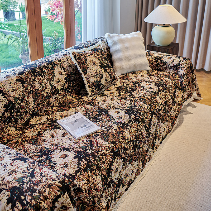 棉麻布艺沙发巾民族风沙发盖布季通用全包防猫抓沙发罩沙发垫