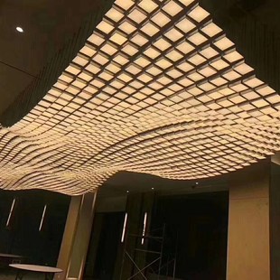 售楼部沙盘方块波浪形吊灯酒店大堂宴会展厅吧台会所定制灯具