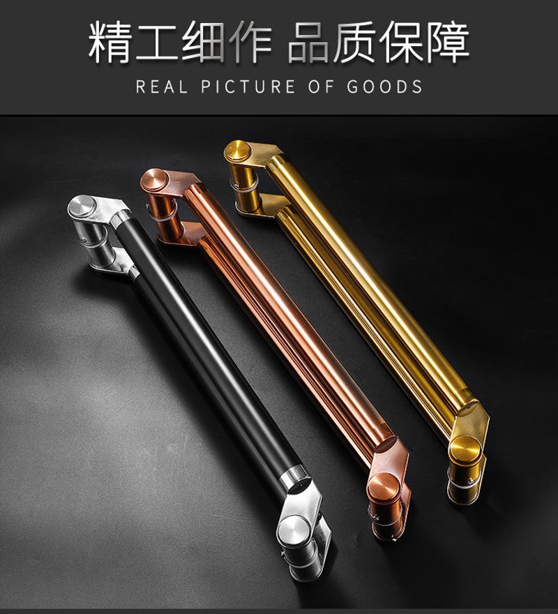 玻璃门拉手不锈钢拉手把手有框门拉手木门推拉门拉手黑色玫瑰金2