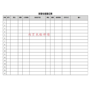 定制酒店宾馆名宿前台账本住宿登记本房客人住信息登记簿