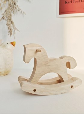 实木小木马桌面创意儿童爱装饰品摇摇马送礼日常动物