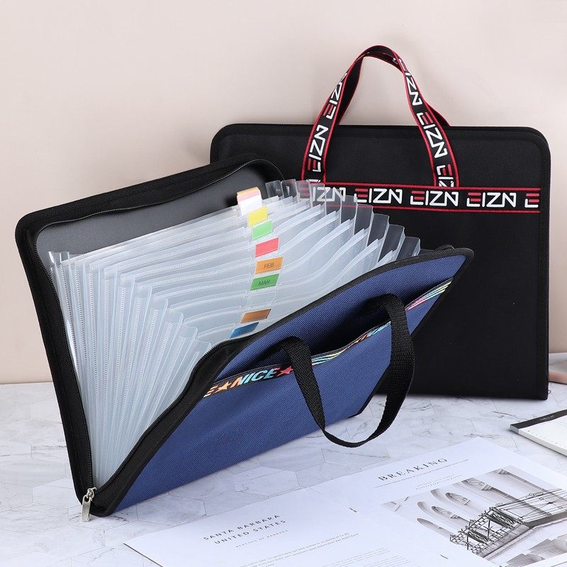 风琴包帆布多层拉链文件袋学生试卷夹商务资料公文 包文件